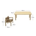 FLORIDA Dining Set (Table 180x90cm+6 Armchairs) Acacia, Cushions Cappuccino