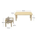 FLORIDA Dining Set (Table 180x90cm+6 Armchairs) Acacia, Cushions Beige
