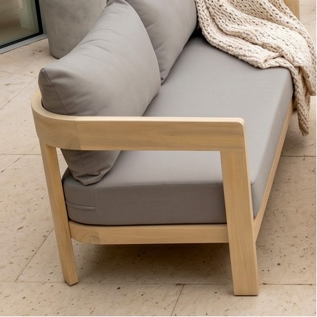 FLORIDA Living Set (4 pcs) Acacia, Cushions Cappuccino