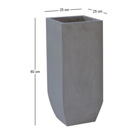Flower pot cement χρώμα γκρι 25x25x60εκ.