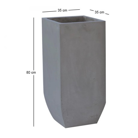 Flower Pot cement grey 35x35x80εκ.