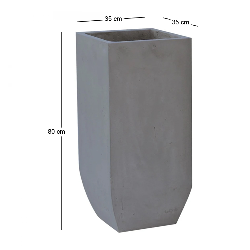 FLOWER POT-1 Cement Grey 35x35x80cm