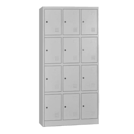Φοριαμός Locker μεταλλικός 12 θέσεων χρώμα γκρι 90x40x185εκ.