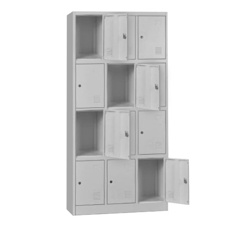 Φοριαμός Locker μεταλλικός 12 θέσεων χρώμα γκρι 90x40x185εκ.