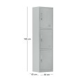 3-LOCKER Metal 38x45x185cm Grey