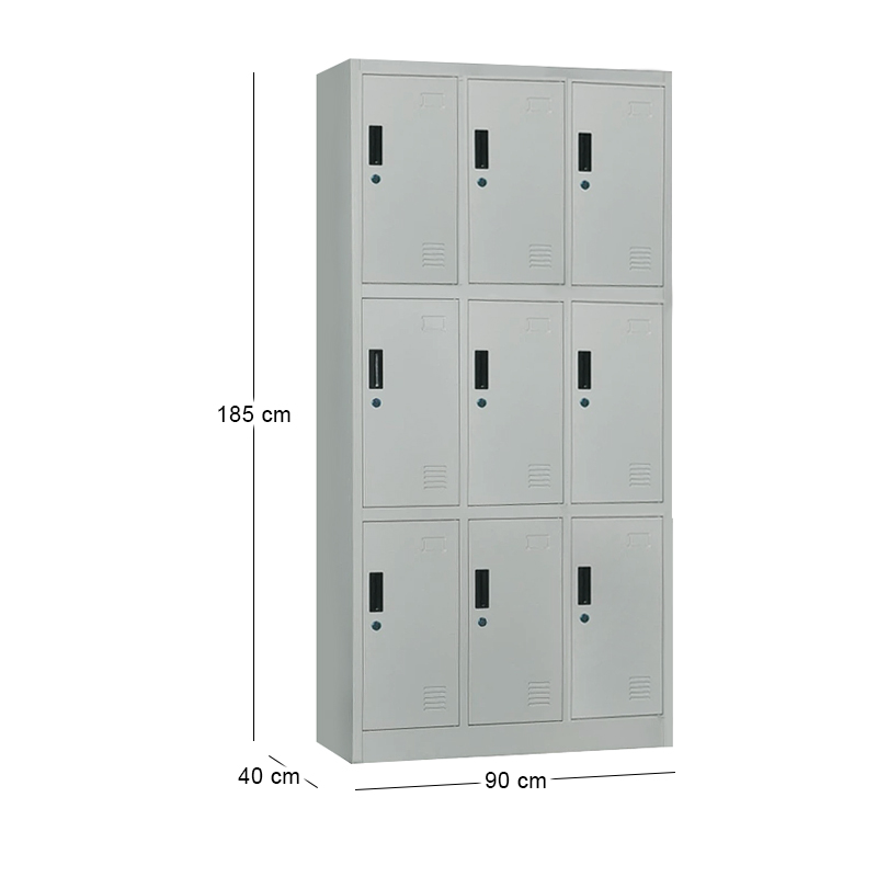 9-LOCKER Metal 90x40x185 Grey