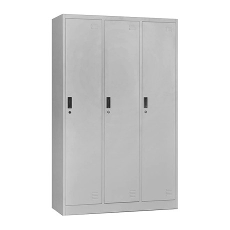 Φοριαμός Locker τριπλός μεταλλικός χρώμα γκρι 115x45x185εκ.