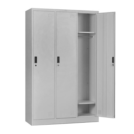 Φοριαμός Locker τριπλός μεταλλικός χρώμα γκρι 115x45x185εκ.