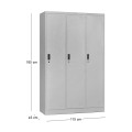3-LOCKER Metal 115x45x185 Grey