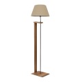 Moris Megapap MDF - fabric PVC floor lamp in walnut - beige color Φ38x150εκ.