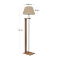 Moris Megapap MDF - fabric PVC floor lamp in walnut - beige color Φ38x150εκ.