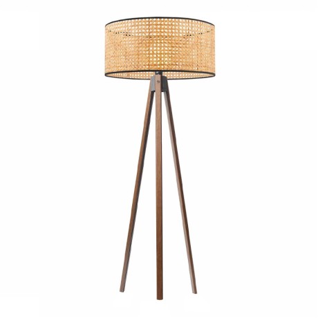 Rivo Megapap E27 wood - rattan  floor lamp in natural color Ø38x140cm.