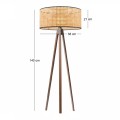 Rivo Megapap E27 wood - rattan  floor lamp in natural color Ø38x140cm.