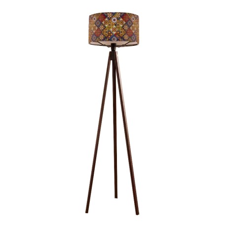 Rosling Megapap Mdf/fabric/Pvc floor lamp in walnut - multicolor 38x38x140cm.