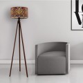 Rosling Megapap Mdf/fabric/Pvc floor lamp in walnut - multicolor 38x38x140cm.