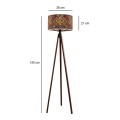 Rosling Megapap Mdf/fabric/Pvc floor lamp in walnut - multicolor 38x38x140cm.