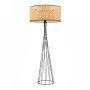 Solin Megapap E27 wood - rattan  floor lamp in natural color Ø38x140cm.