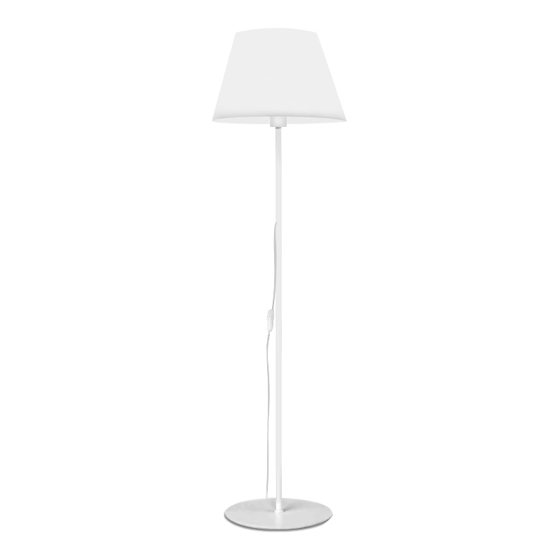 Vilo Megapap E27 metallic/fabric PVC  floor lamp in white color Ø35x152cm.