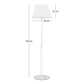 Vilo Megapap E27 metallic/fabric PVC  floor lamp in white color Ø35x152cm.