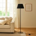 Vilo Megapap E27 metallic/fabric PVC  floor lamp in black color Ø35x152cm.