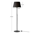 Vilo Megapap E27 metallic/fabric PVC  floor lamp in black color Ø35x152cm.