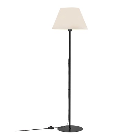 Vilo Megapap E27 metallic/fabric PVC  floor lamp in black/white color Ø35x152cm.
