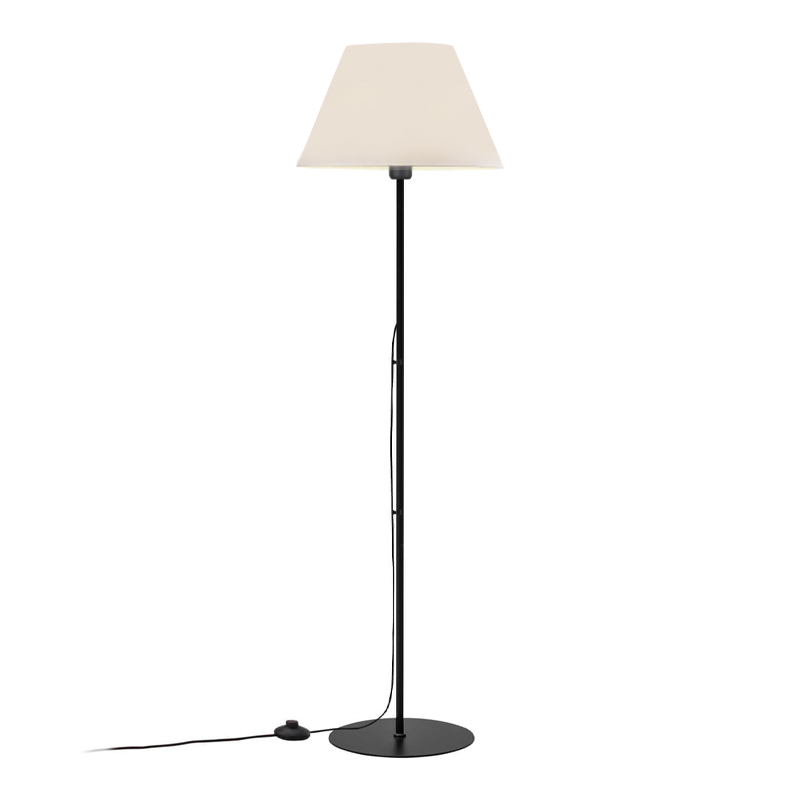 Vilo Megapap E27 metallic/fabric PVC  floor lamp in black/white color Ø35x152cm.