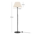 Vilo Megapap E27 metallic/fabric PVC  floor lamp in black/white color Ø35x152cm.