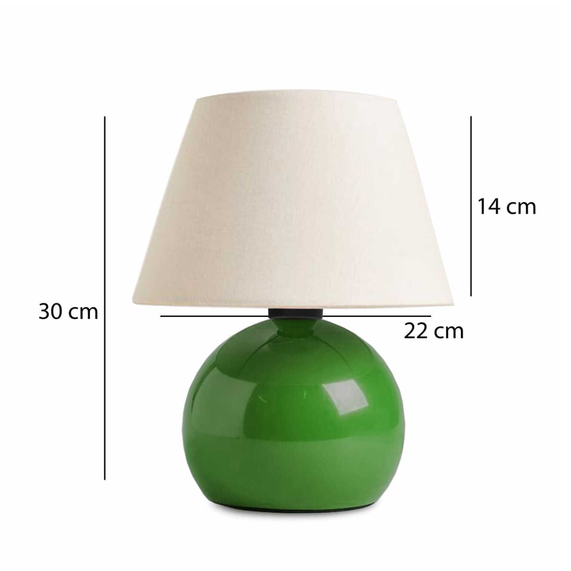 Alaska Megapap E27 metal - fabric pvc in green - cream color Ø22x30cm.
