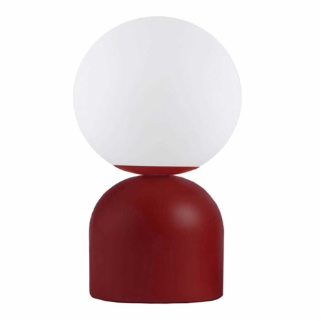 Albus Megapap E14 metal - glass in wine red - white color Ø13x28cm.