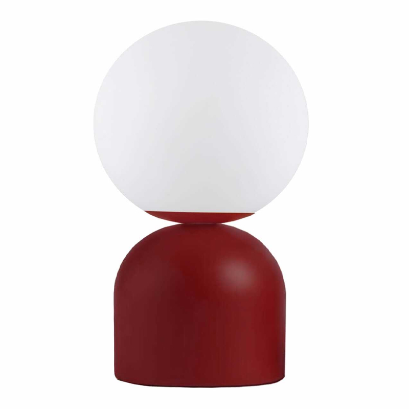 Albus Megapap E14 metal - glass in wine red - white color Ø13x28cm.