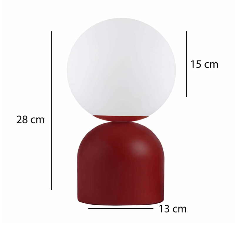 Albus Megapap E14 metal - glass in wine red - white color Ø13x28cm.