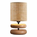 Lucia Megapap E14 wooden - pe rattan table lamp in natural color Ø15x35cm.