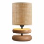 Lucia Megapap E14 wooden - pe rattan table lamp in natural color Ø15x35cm.