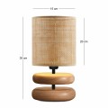Lucia Megapap E14 wooden - pe rattan table lamp in natural color Ø15x35cm.