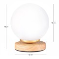 Luma Megapap E27 wooden - glass table lamp in natural - white color Ø12x18cm.