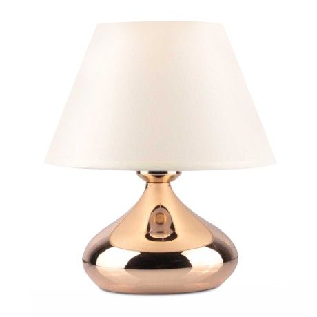 Luvia Megapap E27 metal - fabric pvc in gold - cream color Ø22x25cm.