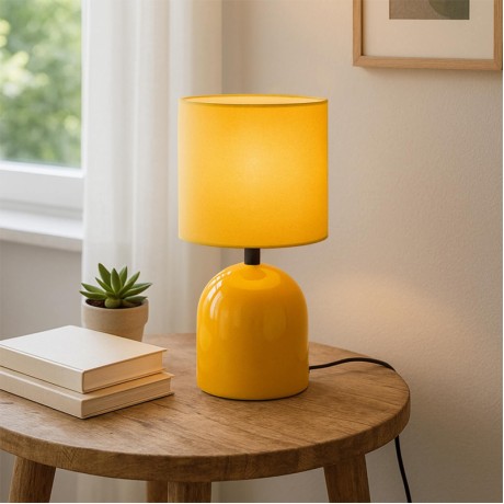 Nehora Megapap E14 metal - fabric pvc in yellow color Ø15x30cm.