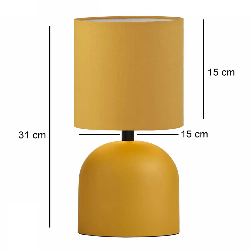 Nehora Megapap E14 metal - fabric pvc in yellow color Ø15x30cm.