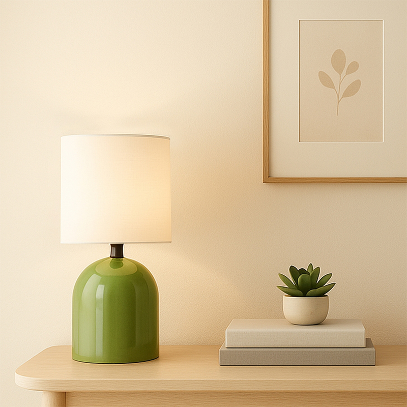 Nehora Megapap E14 metal - fabric pvc in green color Ø15x30cm.