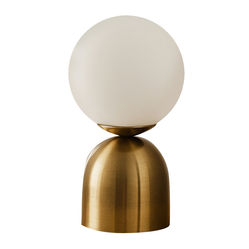 Ryka Megapap E14 metal - glass in antiqued gold - white color Ø15x28cm.