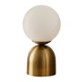 Ryka Megapap E14 metal - glass in antiqued gold - white color Ø15x28cm.
