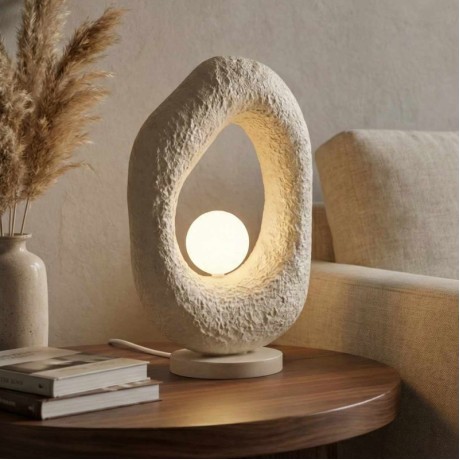 Zoga Megapap G9 fiberglass table lamp in ecru color 30x17x50cm.