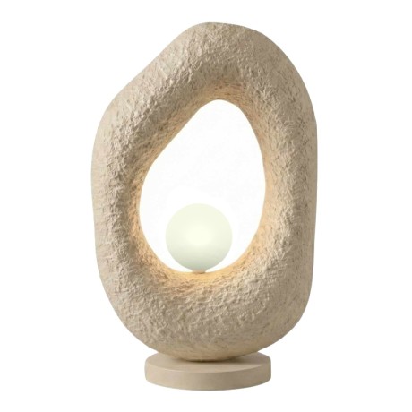 Zoga Megapap G9 fiberglass table lamp in ecru color 30x17x50cm.