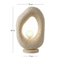 Zoga Megapap G9 fiberglass table lamp in ecru color 30x17x50cm.