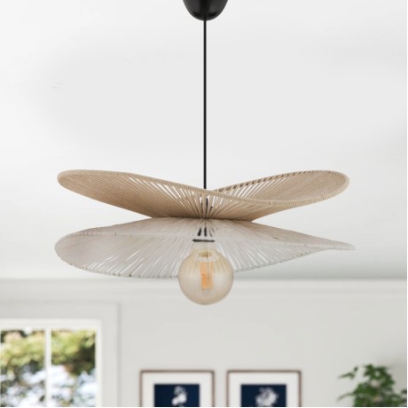 Dafodil Megapap E27 rope ceiling lamp in beige - white color Ø48x55cm.