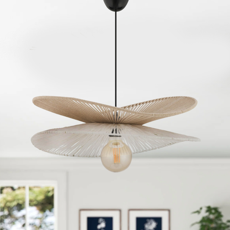 Dafodil Megapap E27 rope ceiling lamp in beige - white color Ø48x55cm.