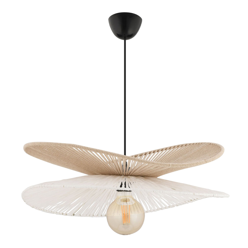 Dafodil Megapap E27 rope ceiling lamp in beige - white color Ø48x55cm.
