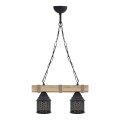 Elora Megapap wooden - metallic ceiling light in natural - black color 40x13x75cm.