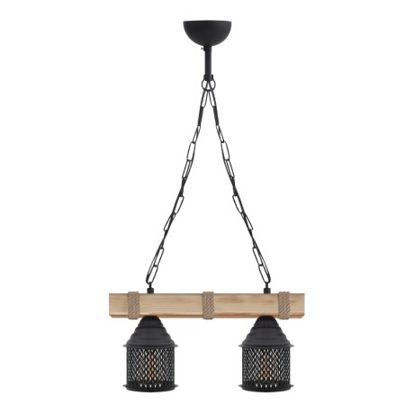Elora Megapap wooden - metallic ceiling light in natural - black color 40x13x75cm.